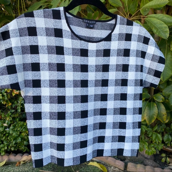 Theory Checkered Knit top, Small - Picture 2 of 13